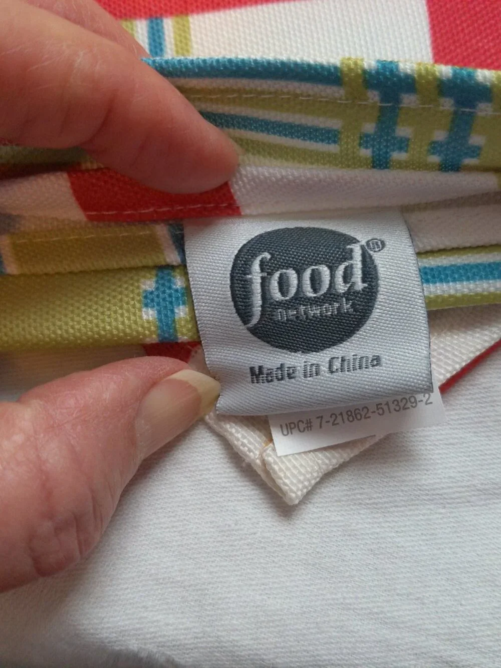Food Network Bright Plaid Polyester Napkins Set of 2 NEW